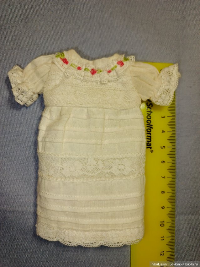 Платье для антикварной или винтажной куклы, рост 16-18 см (фото 4)