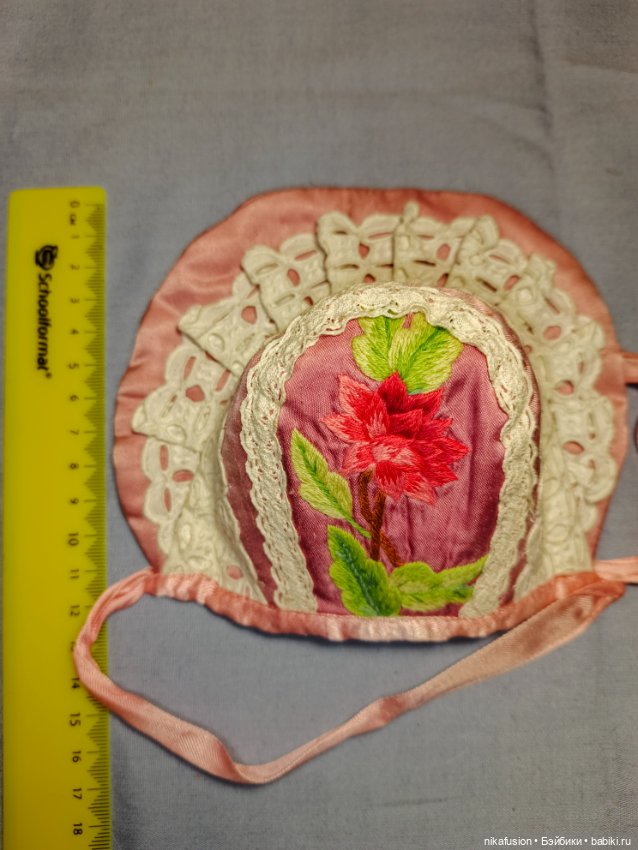 Чепчик для антикварной или винтажной куклы или Паоло Рейна (фото 6)