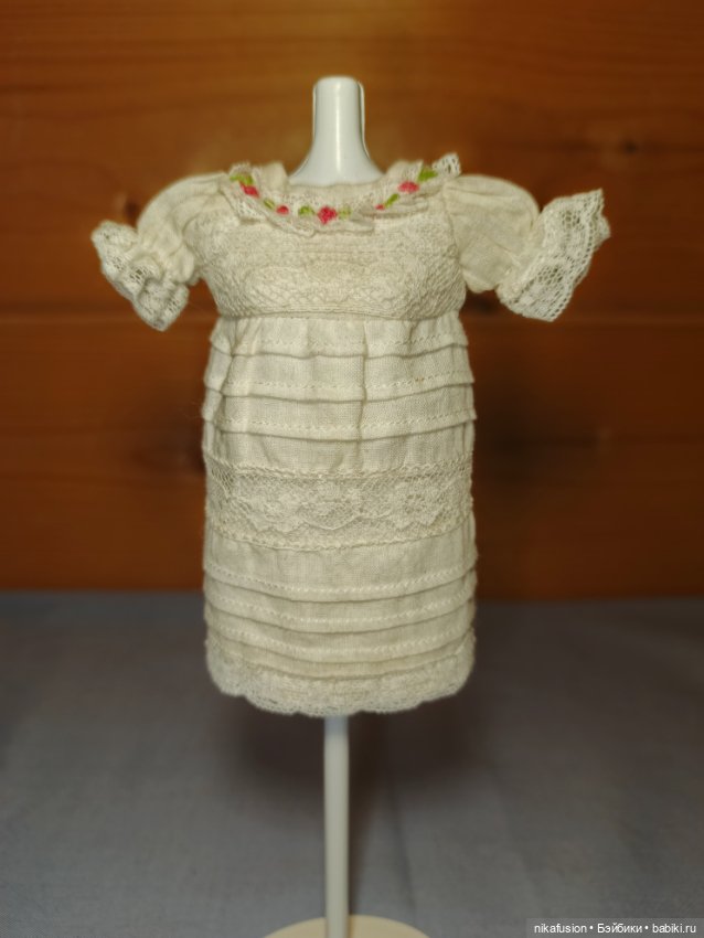 Платье для антикварной или винтажной куклы, рост 16-18 см (фото 2)