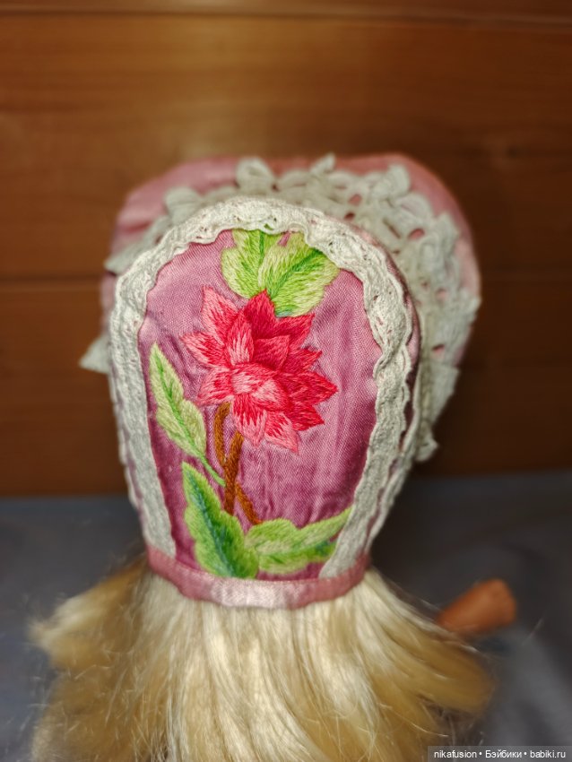 Чепчик для антикварной или винтажной куклы или Паоло Рейна (фото 3)