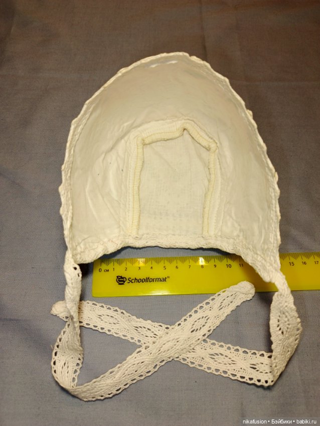 Чепчик на антикварную или винтажную куклу (фото 6)