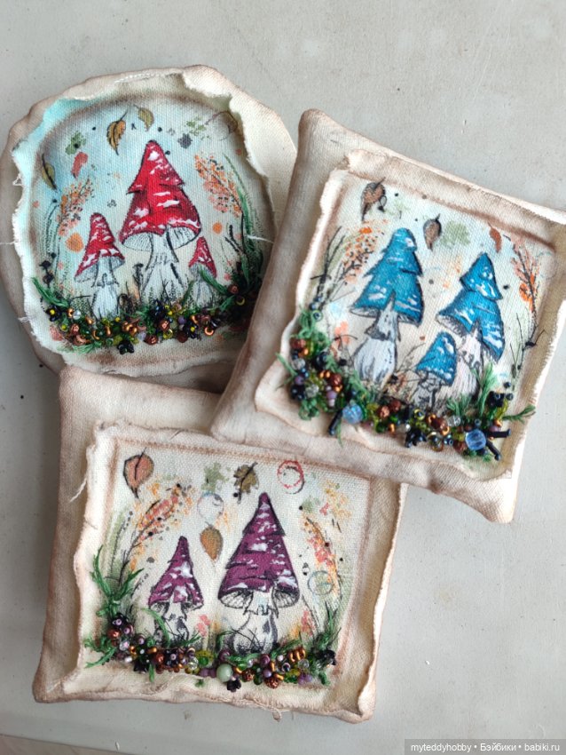 Подушки мухоморы — Текстиль для кукольного интерьера (фото 2)