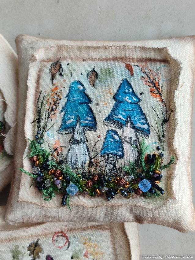 Подушки мухоморы — Текстиль для кукольного интерьера (фото 4)