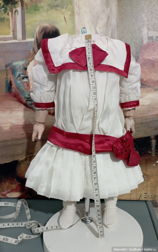 Шёлковое платье для вашей красивой антикварной куклы (фото 4)