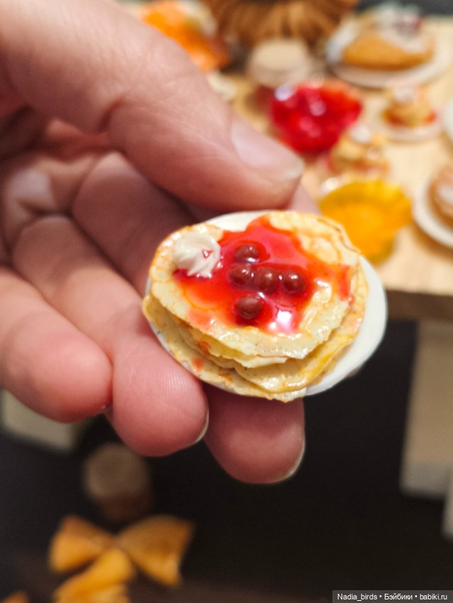 Большой набор блинов — Миниатюра для кукол (фото 3)