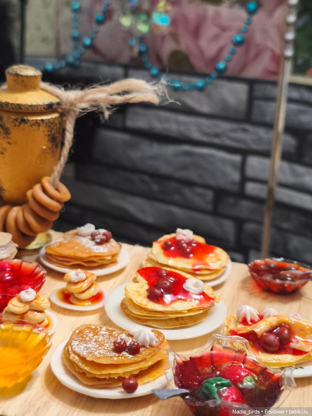 Большой набор блинов — Миниатюра для кукол (фото 5)