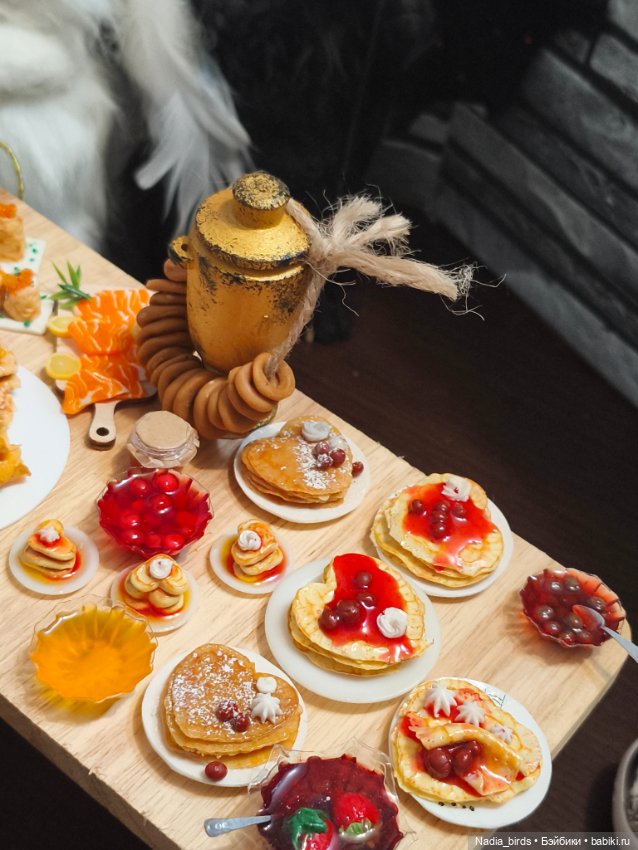 Большой набор блинов — Миниатюра для кукол (фото 2)