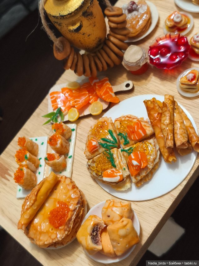 Большой набор блинов — Миниатюра для кукол (фото 4)