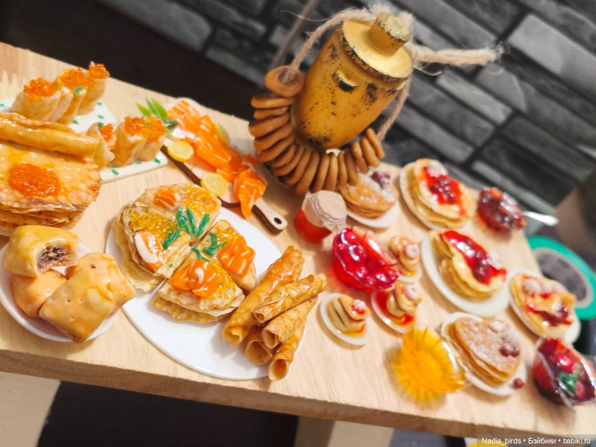 Большой набор блинов — Миниатюра для кукол