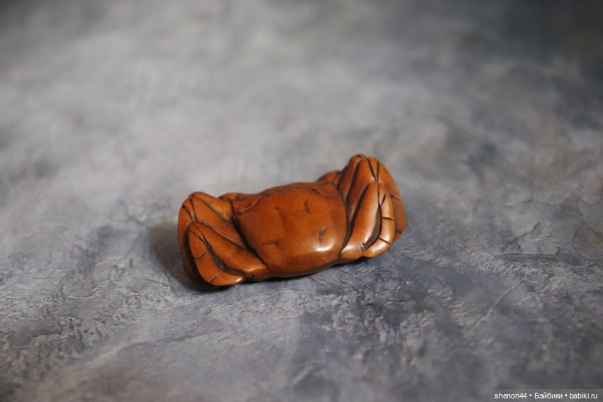 Нэцкэ "Краб". Винтаж, подписана автором (фото 3)