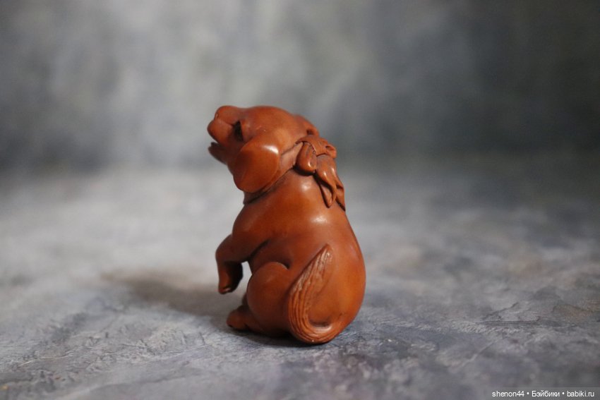 Нэцкэ "Собака". Винтаж! Подписана мастером (фото 4)