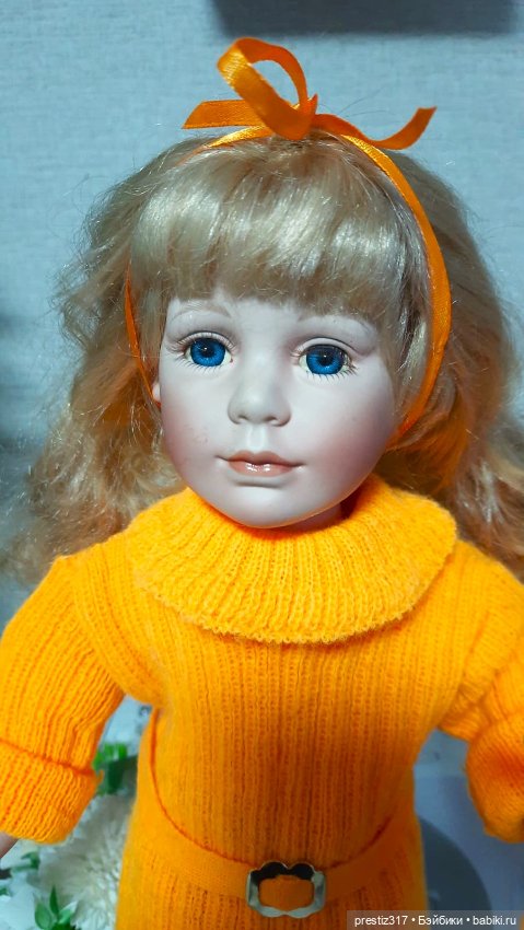 Красивая ,немецкая, фарфоровая кукла 90-х годов ,неизвестного мастера (фото 2)