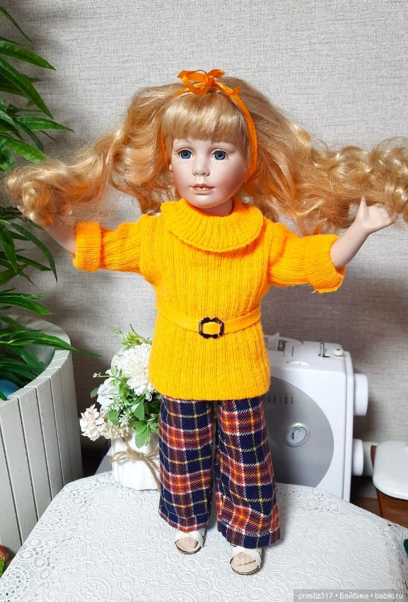 Красивая ,немецкая, фарфоровая кукла 90-х годов ,неизвестного мастера (фото 6)