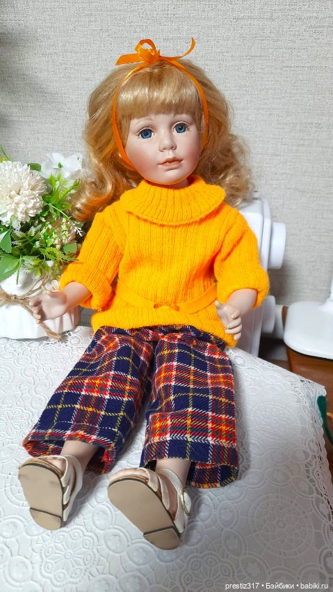 Красивая ,немецкая, фарфоровая кукла 90-х годов ,неизвестного мастера (фото 9)