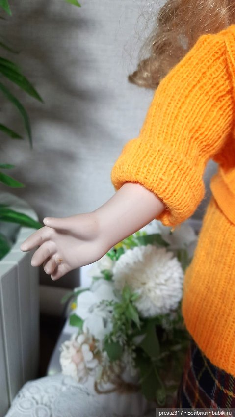 Красивая ,немецкая, фарфоровая кукла 90-х годов ,неизвестного мастера (фото 3)