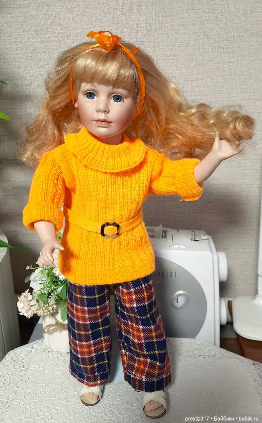 Красивая ,немецкая, фарфоровая кукла 90-х годов ,неизвестного мастера (фото 5)