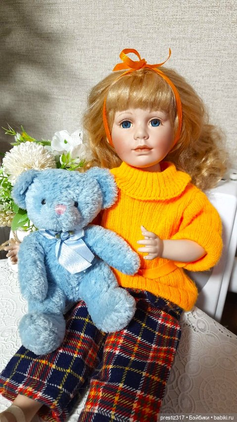 Красивая ,немецкая, фарфоровая кукла 90-х годов ,неизвестного мастера (фото 7)