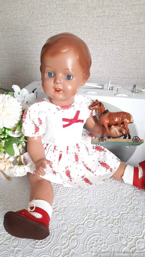 Винтажная,немецкая кукла Schildkrot. 46 см. новая (фото 8)