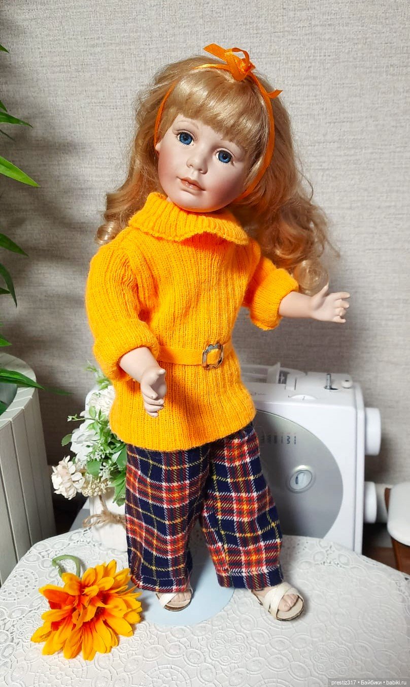 Красивая ,немецкая, фарфоровая кукла 90-х годов ,неизвестного мастера (фото 8)