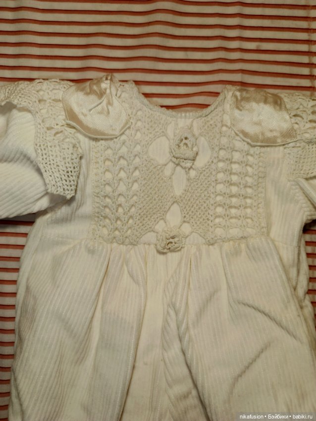 Боди белый вельвет, на реборна или старенькую куклу , пупса 50-55 см (фото 3)