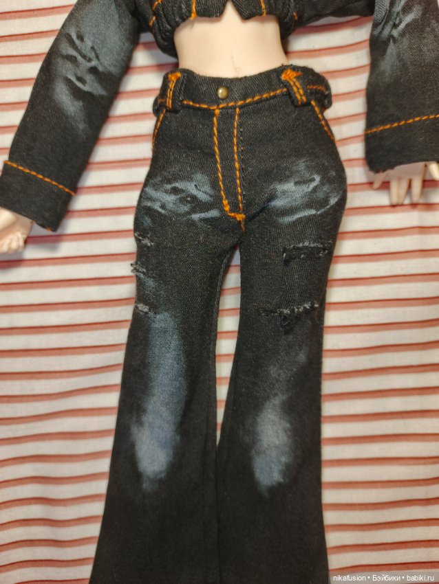 Джинсовый костюм на куклу БЖД SD, тоннер (фото 4)
