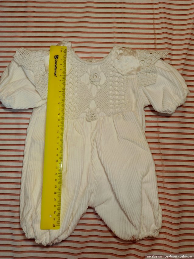Боди белый вельвет, на реборна или старенькую куклу , пупса 50-55 см (фото 6)