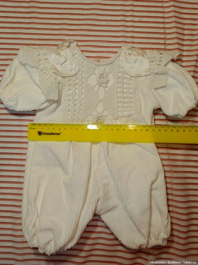 Боди белый вельвет, на реборна или старенькую куклу , пупса 50-55 см (фото 5)