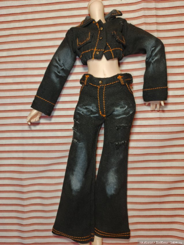 Джинсовый костюм на куклу БЖД SD, тоннер (фото 2)