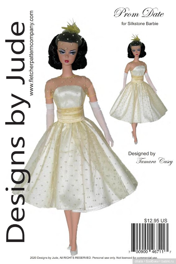 Выкройки PDF в натуральную величину / одежда для кукол Барби Силкстоун Silkstone Barbie Mattel (фото 5)