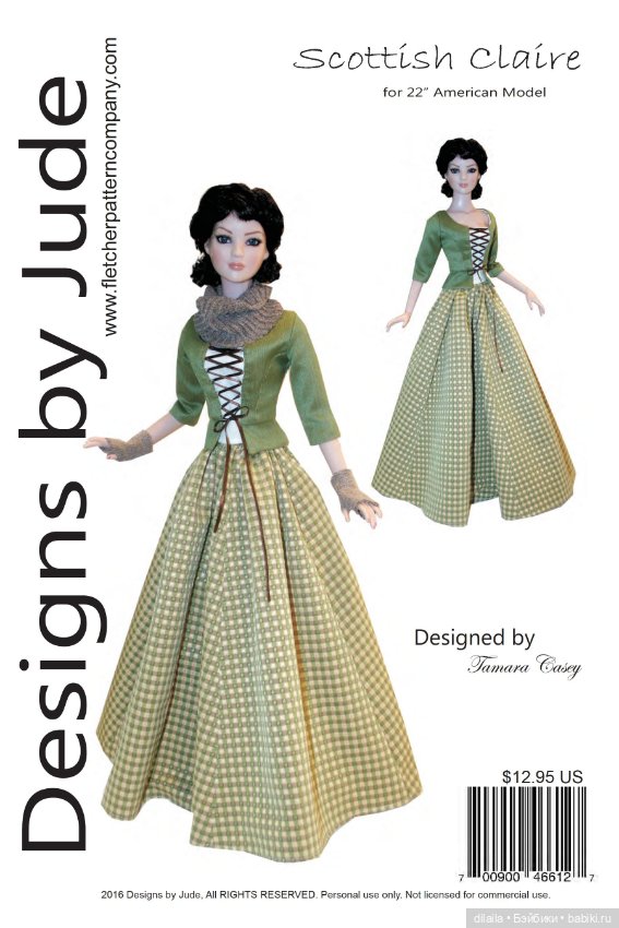 Выкройки PDF в натуральную величину / одежда для кукол Tonner Тоннер Американская модель 55-56 см (фото 9)