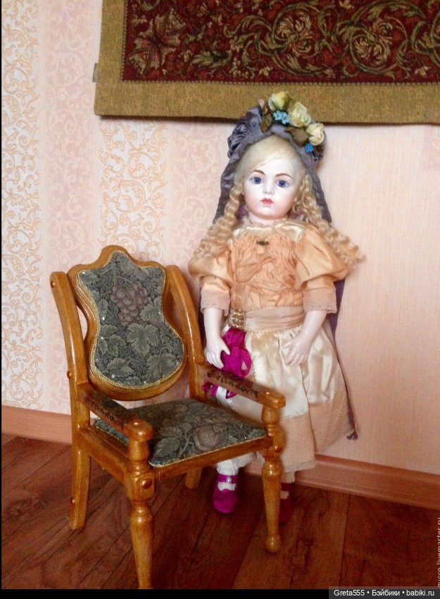 Большой стул для антикварных кукол и реплик , и просто для кукол , заготовка (фото 6)