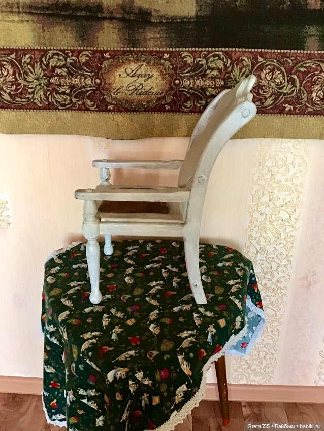 Большой стул для антикварных кукол и реплик , и просто для кукол , заготовка (фото 10)