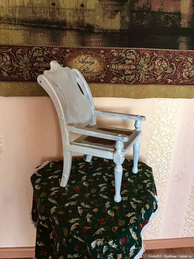 Большой стул для антикварных кукол и реплик , и просто для кукол , заготовка (фото 9)