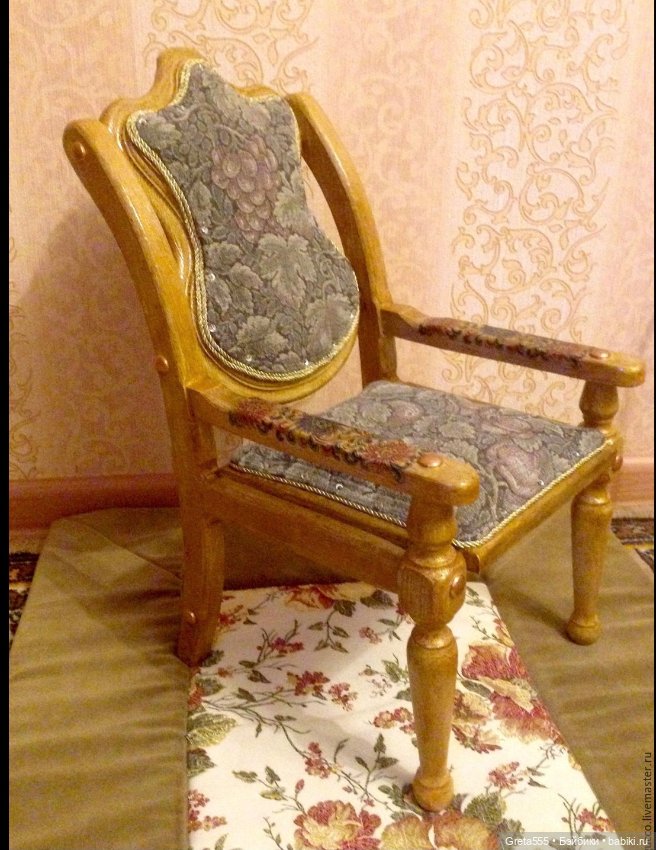 Антикварный гобелен для обивки кукольной мебели или домика (фото 6)