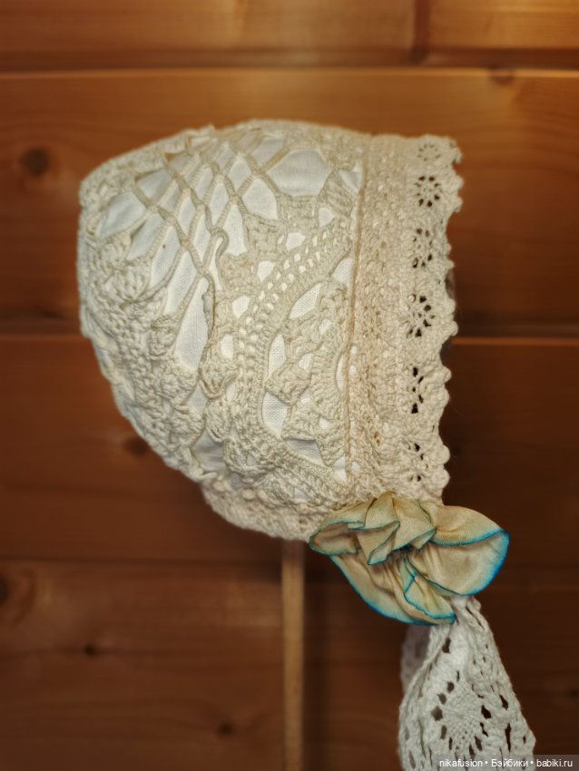 Чепчик на антикварную или винтажную куклу или реборна (фото 3)