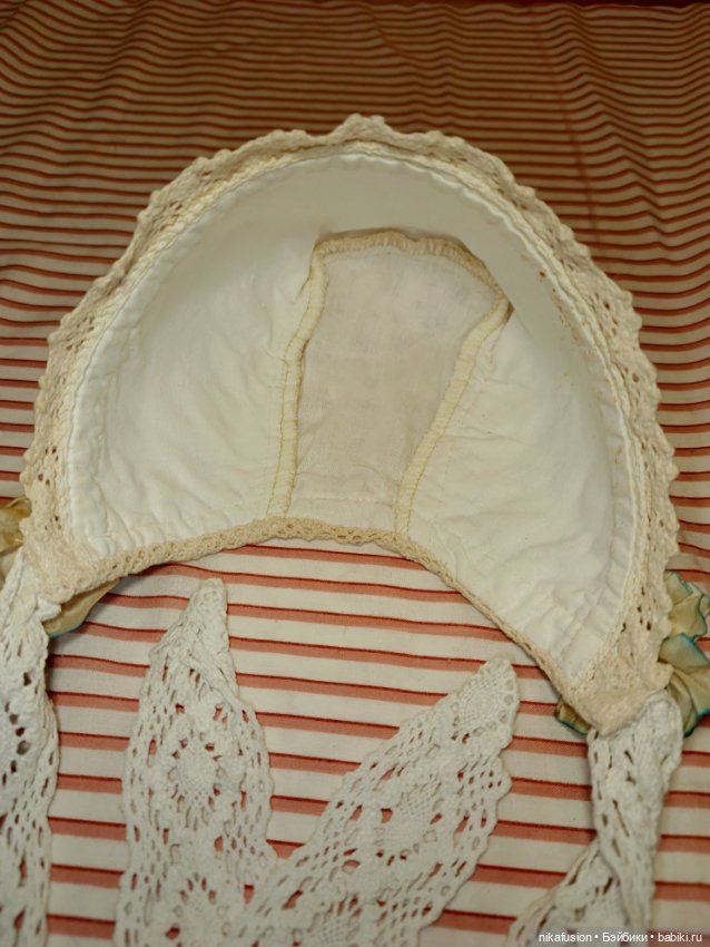 Чепчик на антикварную или винтажную куклу или реборна (фото 6)