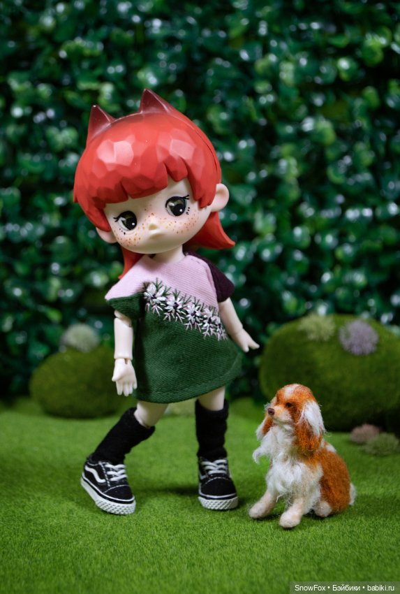 Трикотажное платье "Мухоморы" для Kelly/ Shelly, Penny's box, bjd (фото 5)