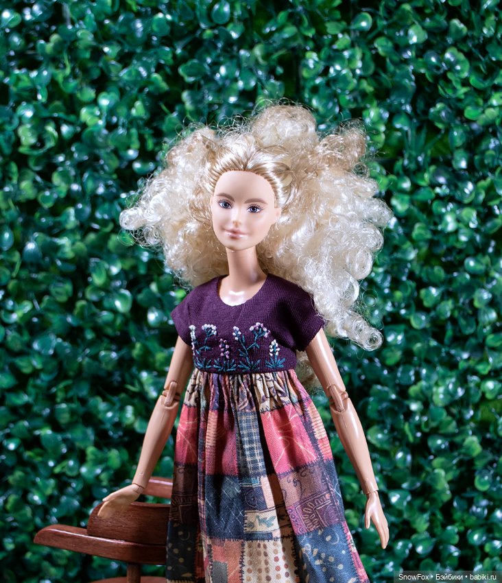 Платье "Травы" с вышивкой для Barbie (стандарт,высокая),bjd (фото 4)