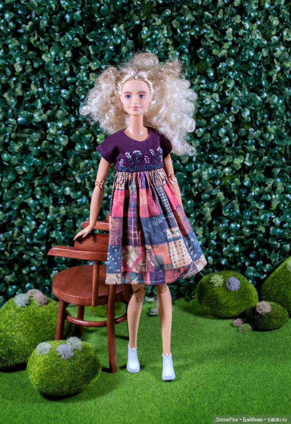 Платье "Травы" с вышивкой для Barbie (стандарт,высокая),bjd (фото 2)