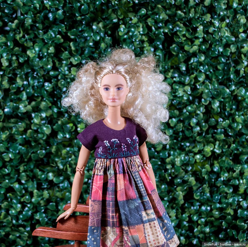 Платье "Травы" с вышивкой для Barbie (стандарт,высокая),bjd