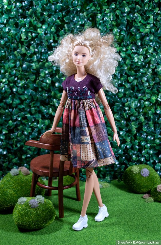 Платье "Травы" с вышивкой для Barbie (стандарт,высокая),bjd (фото 3)