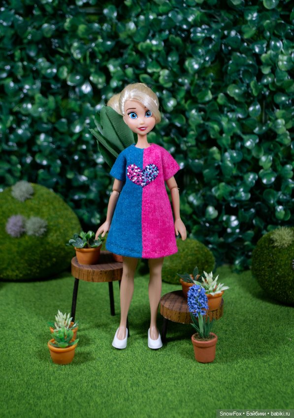 Трикотажное платье "Сердечко" для пижамных принцесс,бжд