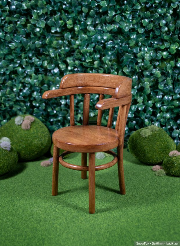 Деревянное кресло "Фиалка"(1) для кукол 1:6 (barbie,Integrity toys,momoko,bjd) (фото 2)