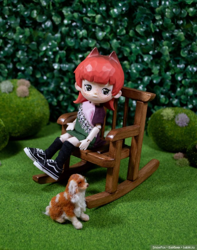 Кресло-качалка №2 для кукол 1:12 (пижамные принцессы, бжд,блайнд боксы) (фото 4)
