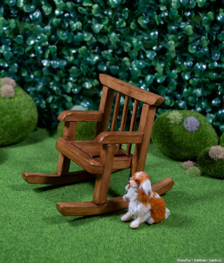 Кресло-качалка №2 для кукол 1:12 (пижамные принцессы, бжд,блайнд боксы)