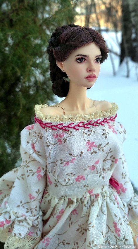 Сложный викторианский парик с плетением из кос ОГ 11,5-12 см