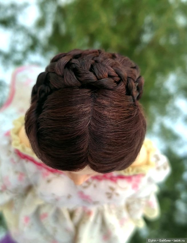 Сложный викторианский парик с плетением из кос ОГ 11,5-12 см (фото 7)