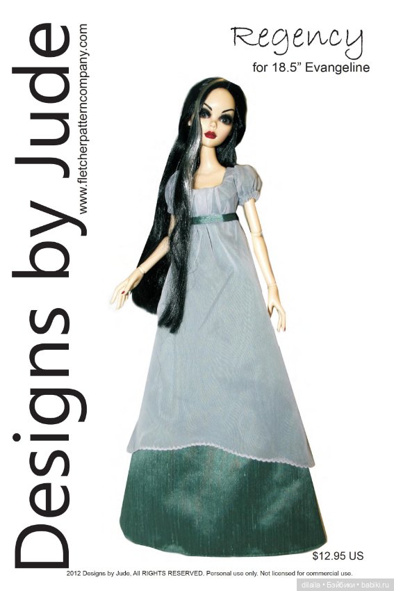 Выкройки для кукол / формат PDF в натуральную величину / одежда для Evangeline Ghastly Тоннер 46 см (фото 9)