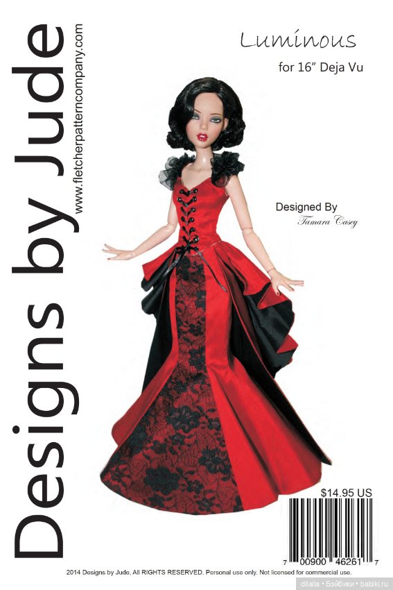 Выкройки для кукол / формат PDF в натуральную величину / одежда для кукол Deja Vu Тоннер 40 см (фото 5)