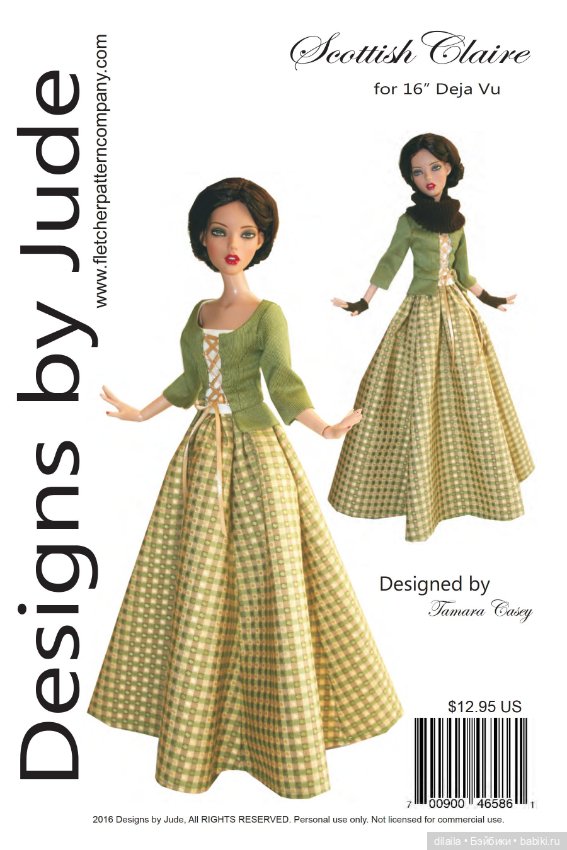 Выкройки для кукол / формат PDF в натуральную величину / одежда для кукол Deja Vu Тоннер 40 см (фото 9)